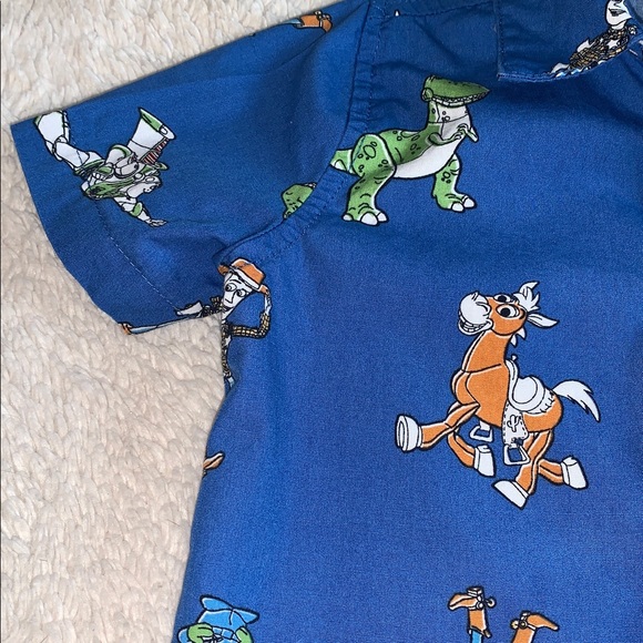 Disney Toy Story Blue Button Down Shirt 12M Baby Boy EUC - Picture 3 of 7